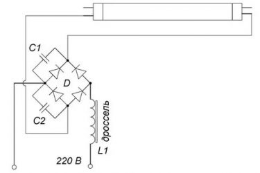 Как подключить люминесцентную лампу без дросселя?