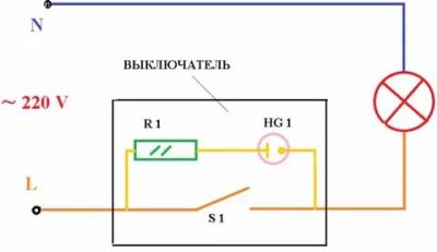 Подключение светодиодной лампы к выключателю с подсветкой