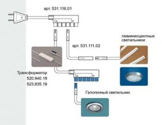 Подключение точечного светильника со светодиодной подсветкой