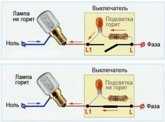 Светодиод в выключателе и светодиодная лампа