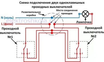 Как работает проходной выключатель света?