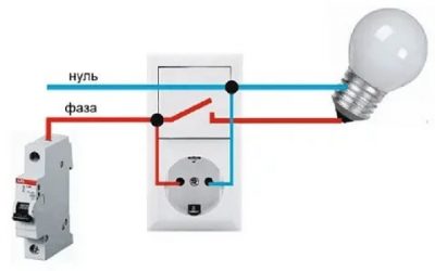 Как присоединить розетку к выключателю?