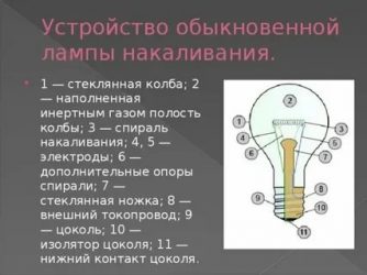 Какой газ в лампе накаливания?