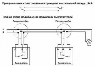 Как установить проходной выключатель света?