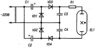 Как включить люминесцентную лампу без дросселя?