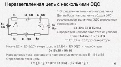 Как определить направление тока в замкнутой цепи?