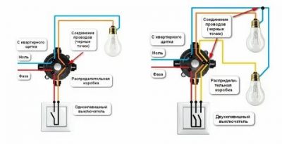 Как подсоединить два светильника к одному выключателю?