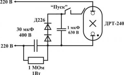 Как подключить люминесцентную лампу без дросселя?
