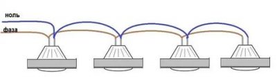 Как подключить несколько светильников к одному проводу?