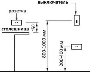 На какой высоте выключатели для света?