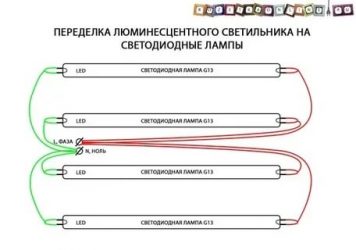 Как подключить диодную лампу дневного света?