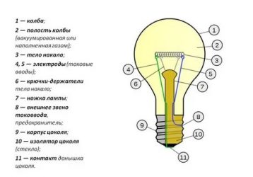 Из чего состоит лампа накаливания?