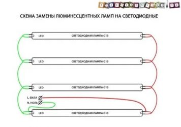 Как подключить светодиодную лампу вместо люминесцентных напрямую?