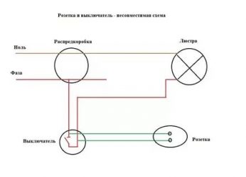 Подключение светильника от розетки через выключатель