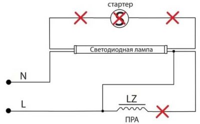 Как подключить светодиодную лампу т8 к 220в?