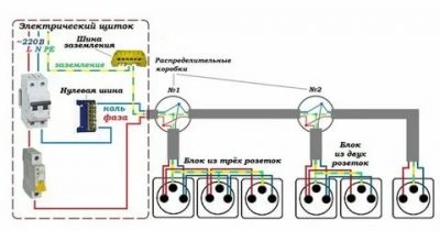 Как подключить несколько розеток от одного провода?