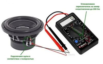 Как проверить сопротивление сабвуфера мультиметром?