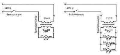 Как подключить галогеновые лампы на 220 вольт?