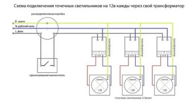 Как подключить точечные светильники параллельно или последовательно?