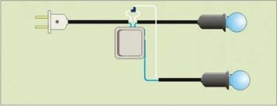 Как соединить два светильника к одному проводу?