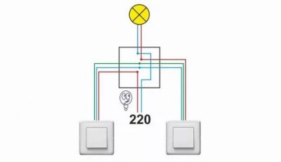 Как установить проходной выключатель света?