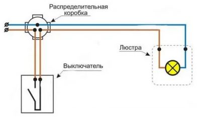 Подключение светильника через два выключателя