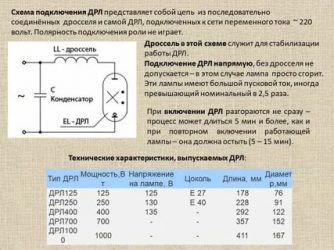 Как подключить лампу ДРЛ через дроссель?